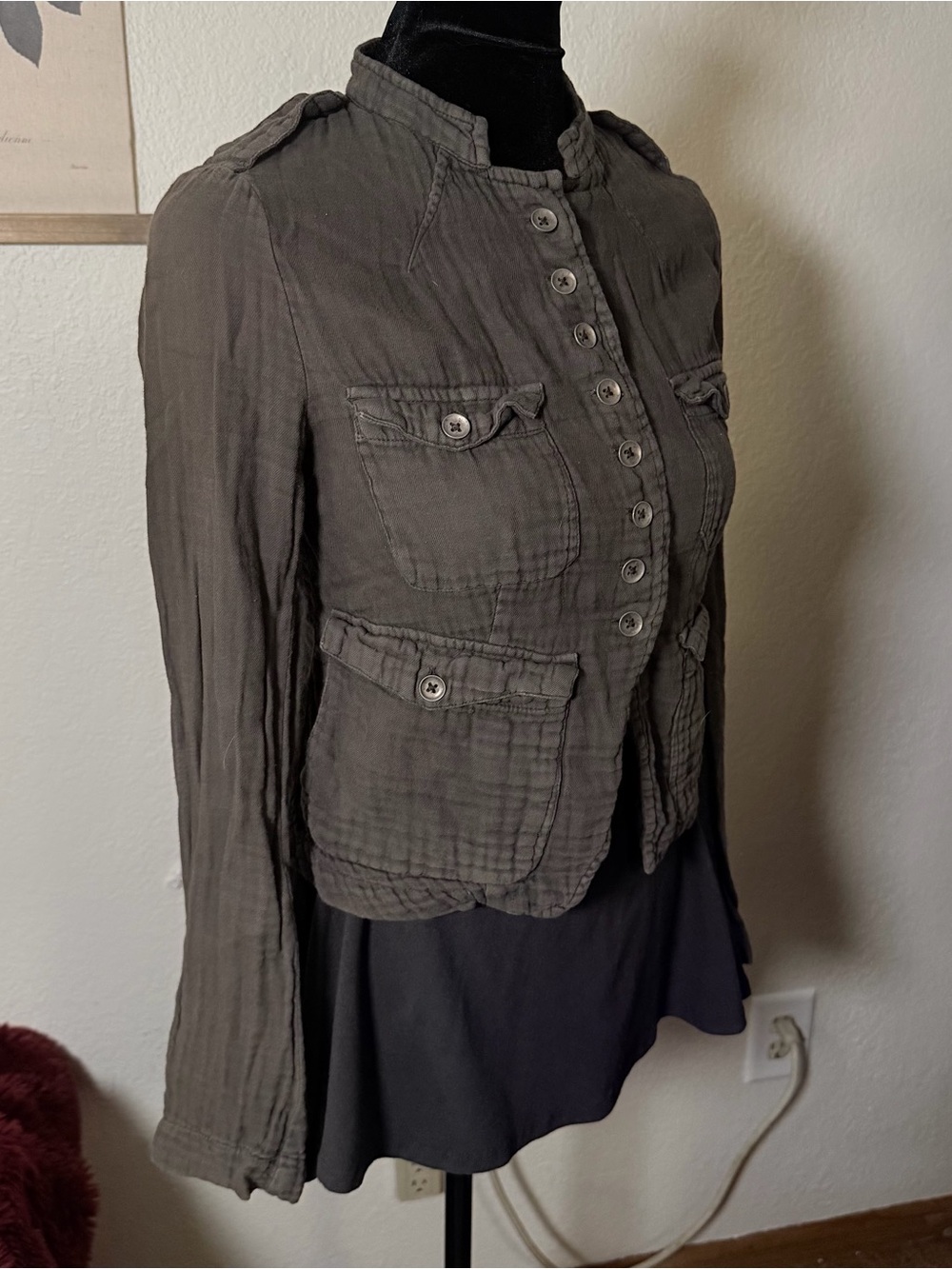 Gray Utility Button-Front Jacket - Picture 4 of 8